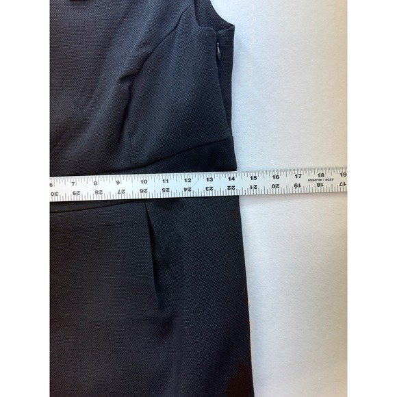 Merona Sheath Dress Women 2 Black Sleeveless Piqué Textured Career LBD Office - Picture 6 of 12